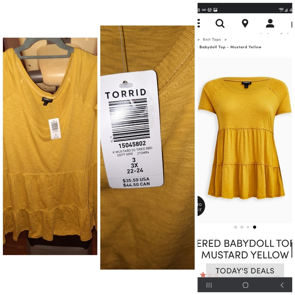 Torrid baby doll shirt size 3